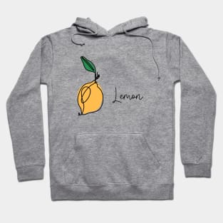 Lemon with leaf continuous one line drawing Hoodie